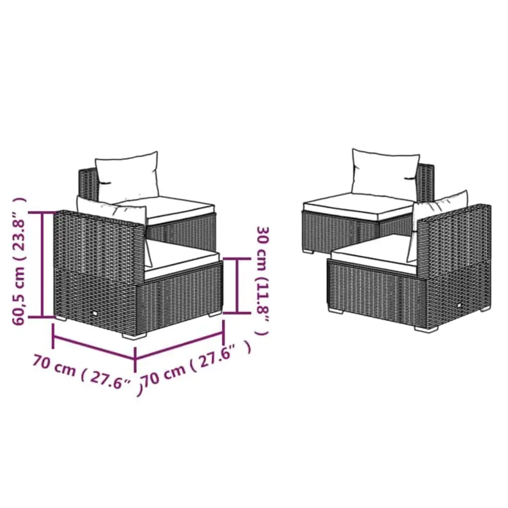 4 Piece Grey Modular Garden Lounge Set
