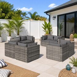 Modular 8-Piece Garden Lounge Set with Durable Build