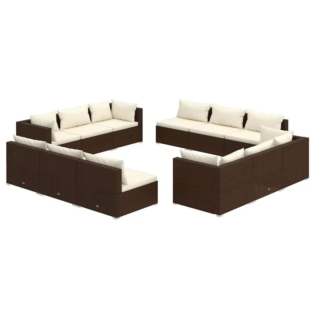 12-Piece Modular Outdoor Lounge Set with Cushions
