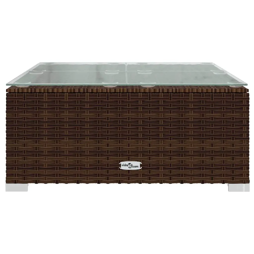13 Piece Brown Poly Rattan Outdoor Lounge Set
