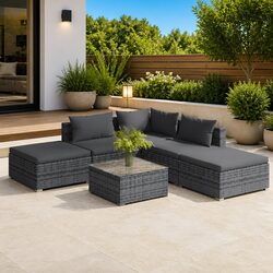 Durable 6 Piece Outdoor Patio Lounge Set with Cushions