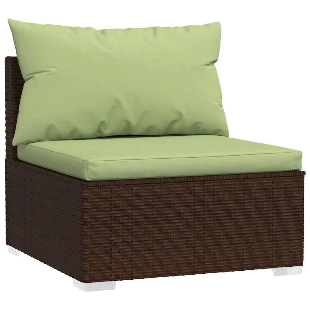 4 Piece Garden Lounge Set Outdoor Furniture Poly Rattan Brown Patio Sofa with