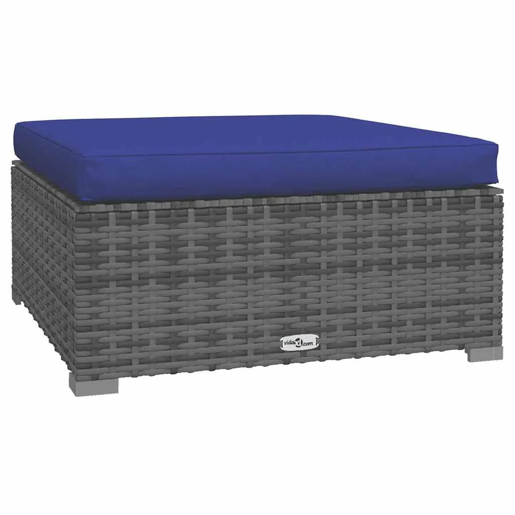 4 Piece Garden Lounge Set Steel Waterproof PE Rattan Grey