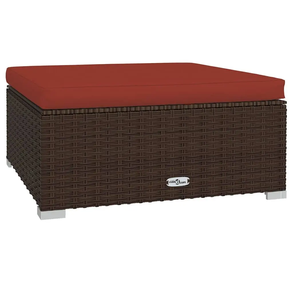 5 Piece Garden Lounge Set Poly Rattan Waterproof PE Brown
