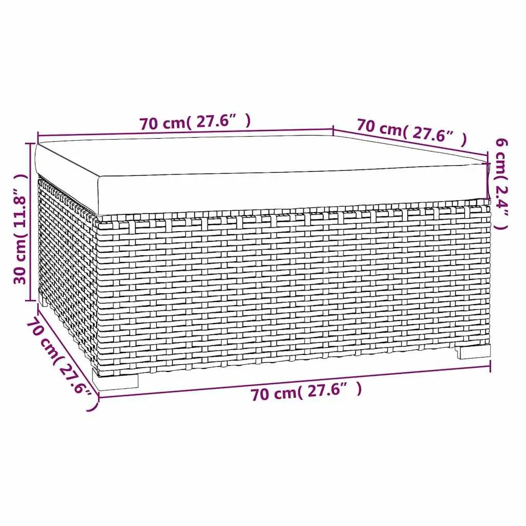 5 Piece Garden Lounge Set Poly Rattan Waterproof PE Brown