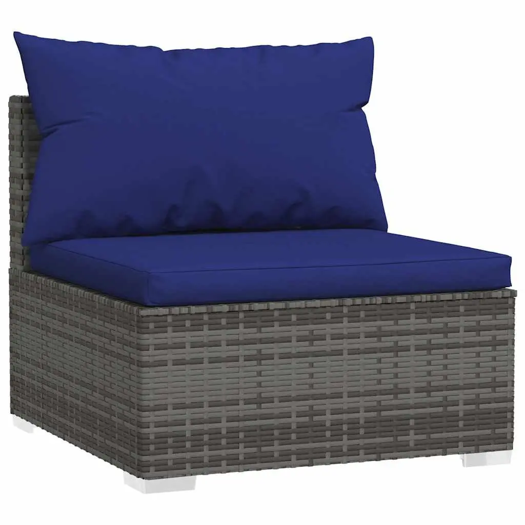 Garden Lounge Set PE Rattan Modular 4 Piece Grey Outdoor Patio Furniture