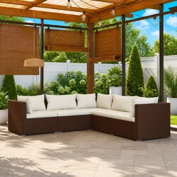 5 Piece Garden Lounge Set Outdoor Furniture with Cushions