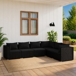 Durable 6 Piece Garden Lounge Set with Cushions