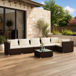 Durable 7-Piece Garden Lounge Set with Cushions