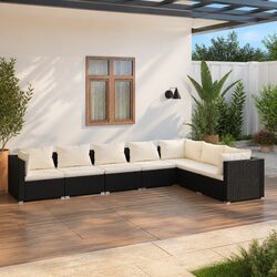 Sturdy 7 Piece Modular Garden Lounge Set with Cushions