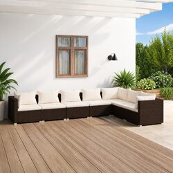 Durable 7 Piece Outdoor Lounge Set with Cushions