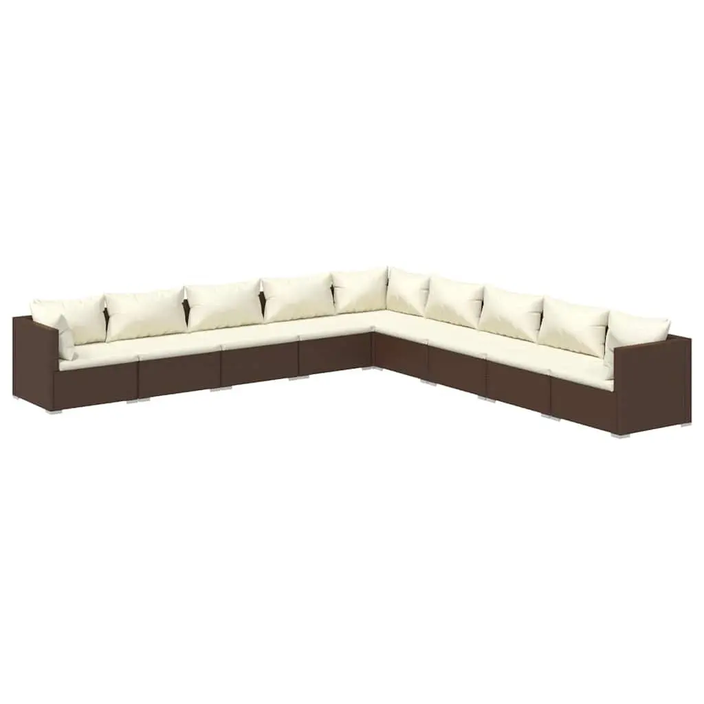 9 Piece Garden Lounge Set Modular Outdoor Sofa