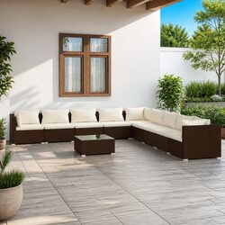 Sturdy 10-Piece Garden Lounge Set for Outdoor Relaxation