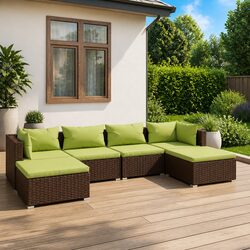 6-Piece Outdoor Patio Lounge Set with Cushions