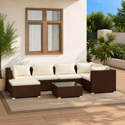 Premium 7-Piece Poly Rattan Garden Lounge Set