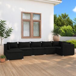 Modular 7 Piece Outdoor Garden Lounge Set with Cushions