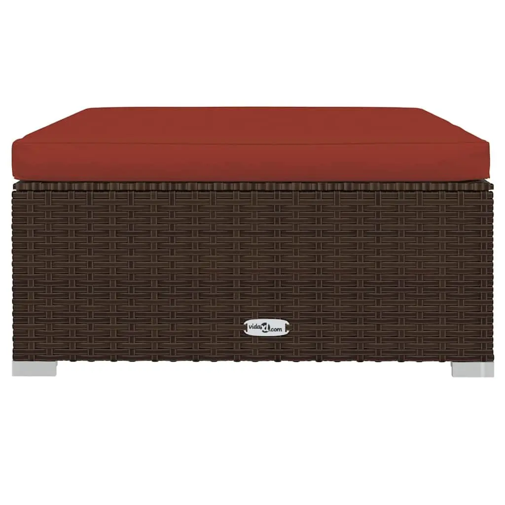 7 Piece Poly Rattan Garden Lounge Set Outdoor Furniture Brown