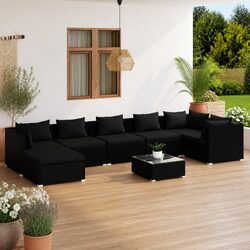 Premium 8-Piece Modular Outdoor Lounge Set in Black