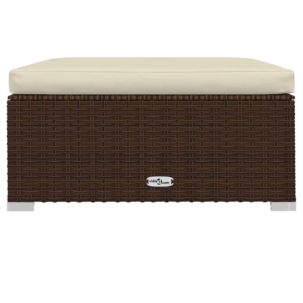 Garden Lounge Set 8 Piece Poly Rattan Brown Modular Seating
