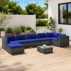 Premium 8 Piece Modular Garden Lounge Set in Grey