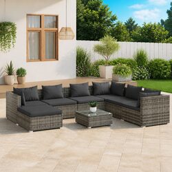 Sturdy 8 Piece Modular Outdoor Lounge Set in Grey
