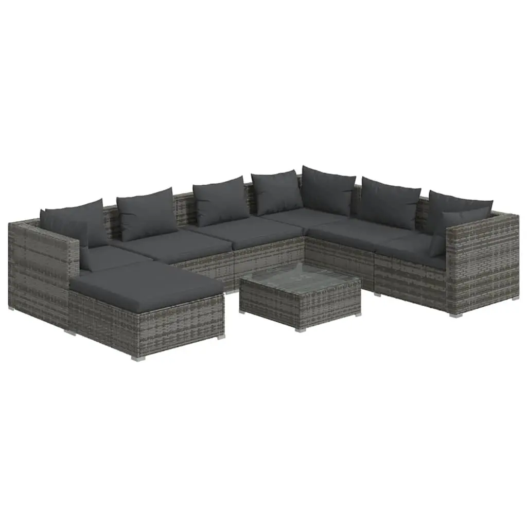 8 Piece Modular Outdoor Lounge Set in Grey