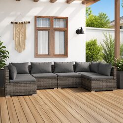 Modular Garden Lounge Set - 6 Piece Outdoor Furniture