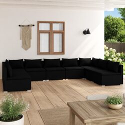 Durable 9 Piece Garden Lounge Set with Cushions