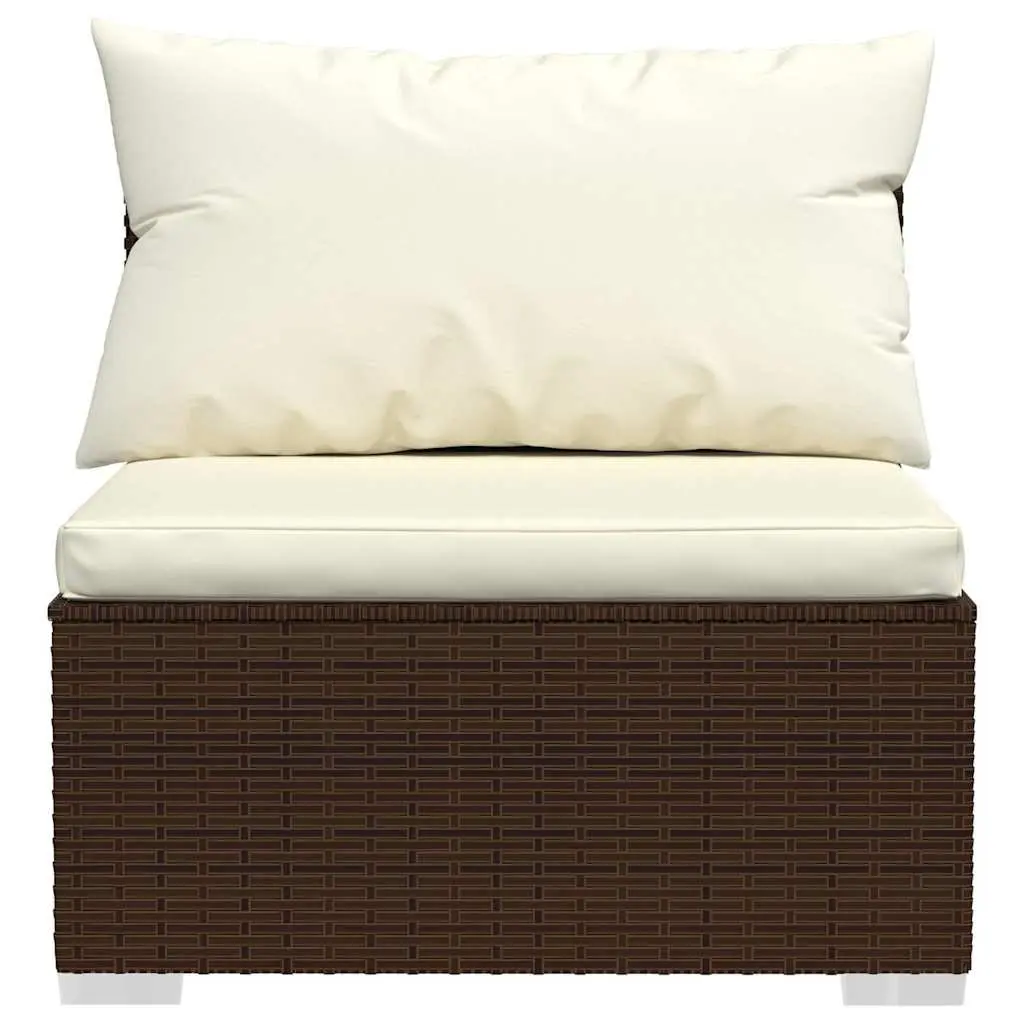 9-Piece Brown Modular Outdoor Lounge Set
