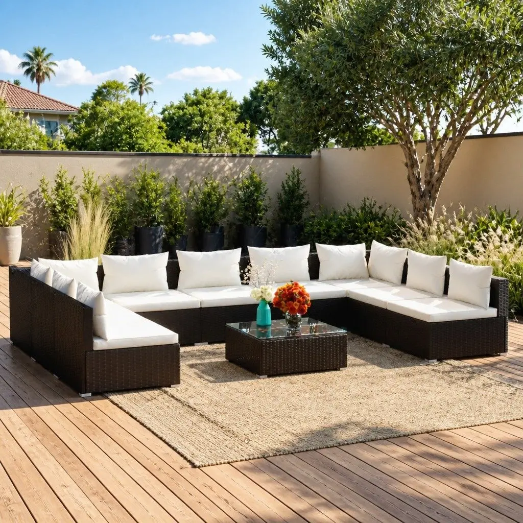 10-Piece Garden Lounge Set with Cushions