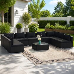Sturdy 10 Piece Modular Garden Lounge Set for Outdoor Spaces
