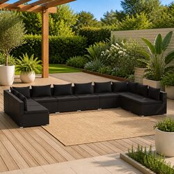 Stylish 10 Piece Modular Outdoor Lounge Set with Cushions