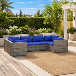 Premium 6-Piece Grey Modular Outdoor Lounge Set
