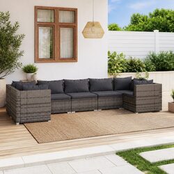 7 Piece Outdoor Garden Lounge Set with Cushions - Grey