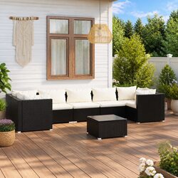Durable 8-Piece Modular Outdoor Lounge Set in Black