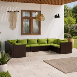 9-Piece Modular Outdoor Lounge Set with Cushions