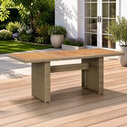 Brown Outdoor Dining Table for Garden and Patio 200x100x74cm