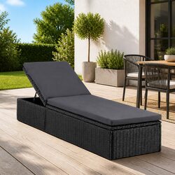 Premium Rattan Sun Lounger for Outdoor Relaxation