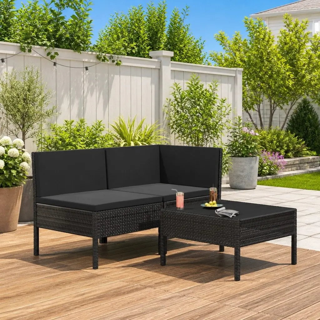 3-Piece Garden Lounge Set with Coffee Table