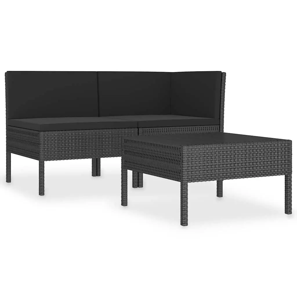 3-Piece Garden Lounge Set with Coffee Table