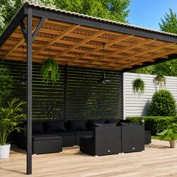Black 9 Piece Garden Lounge Set with Cushions for Outdoors