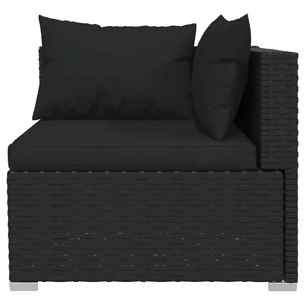 Black 9 Piece Modular Garden Lounge Set