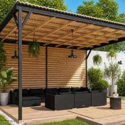 Sturdy Black PE Rattan Garden Lounge Set - 10 Pieces