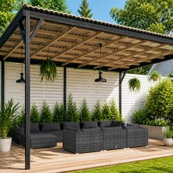 Premium 10 Piece Modular Garden Lounge Set in Grey