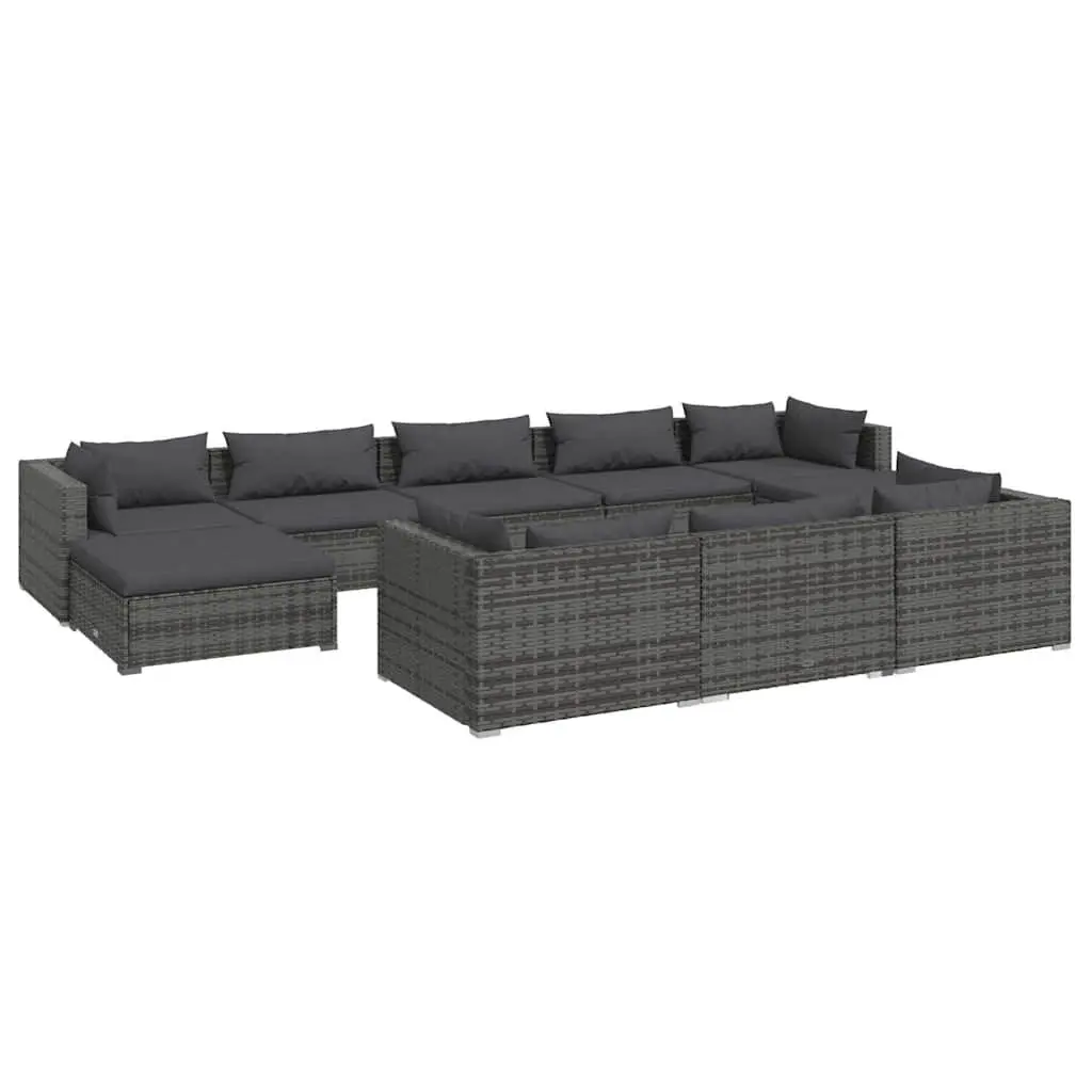 10 Piece Modular Garden Lounge Set in Grey