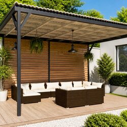 9-Piece Modular Garden Lounge Set in Brown Rattan