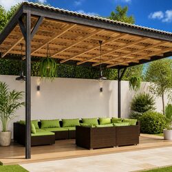 Durable 9-Piece Brown Rattan Garden Lounge Set
