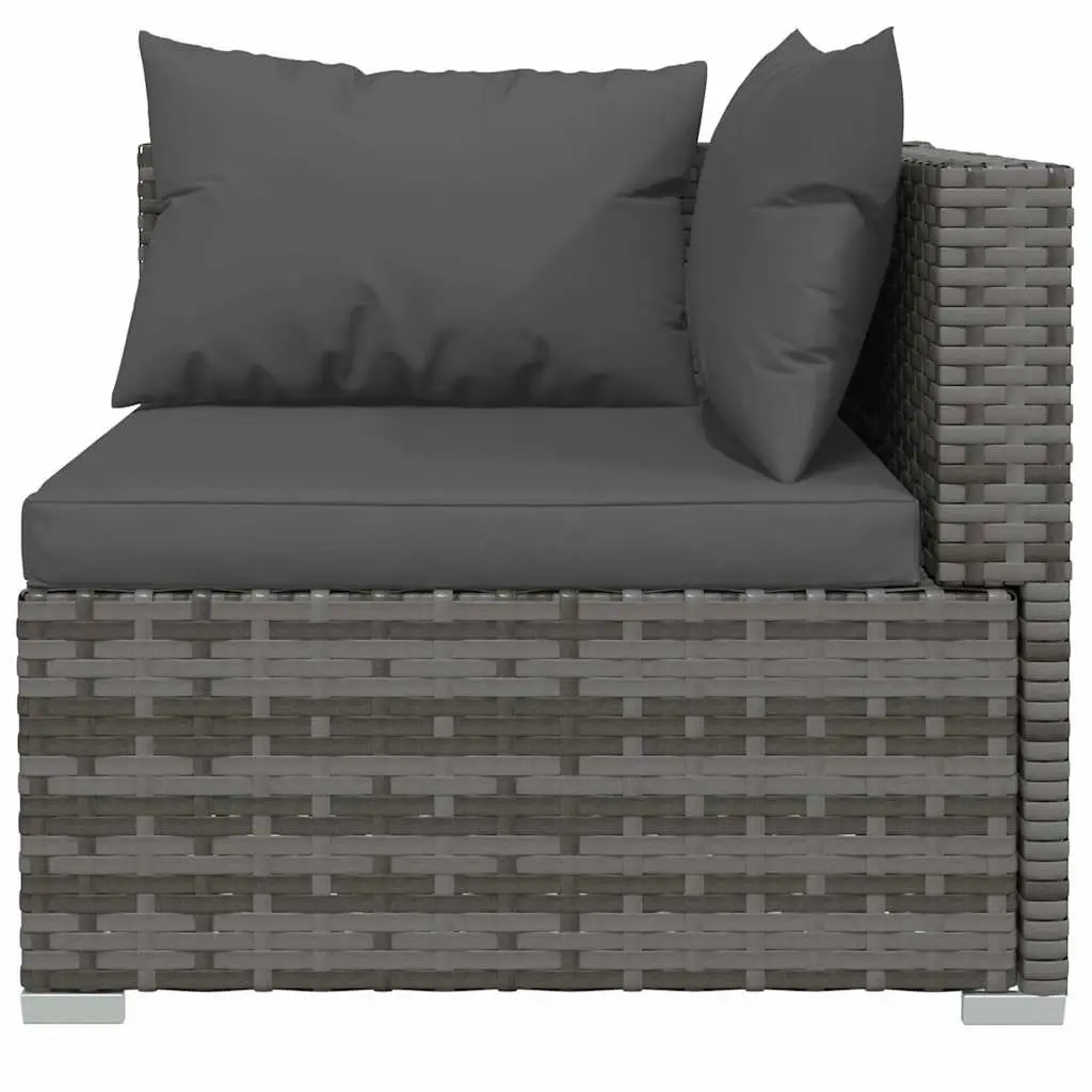 Garden Lounge Set Grey Poly Rattan 11 Piece Outdoor Furniture Modular Sofa