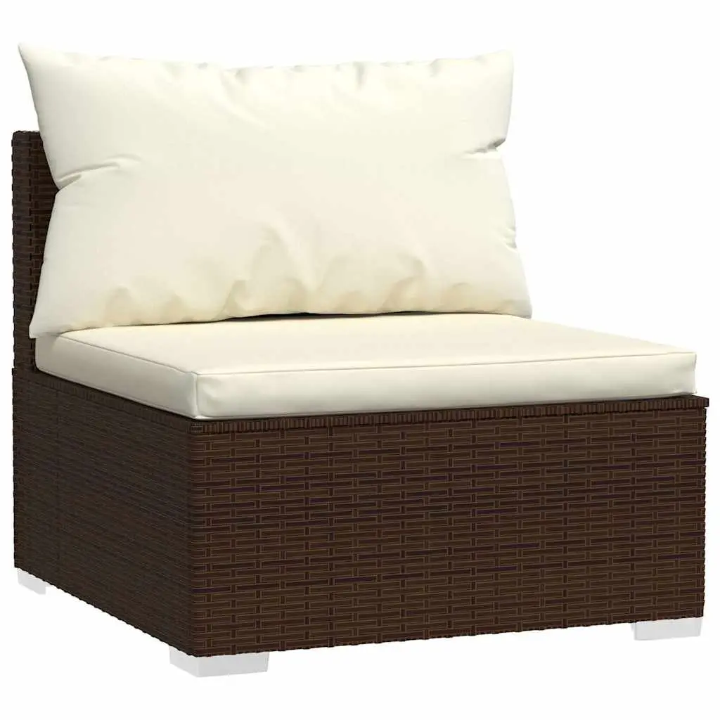Brown Poly Rattan Garden Lounge Set, 12 Pieces