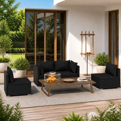 Premium 4 Piece Outdoor Lounge Set with Cushions
